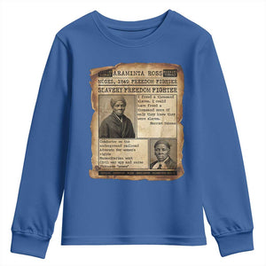 Harriet Tubman Newspaper Youth Sweatshirt Slavery Freedom Fighter Historical TS12 Royal Blue Print Your Wear