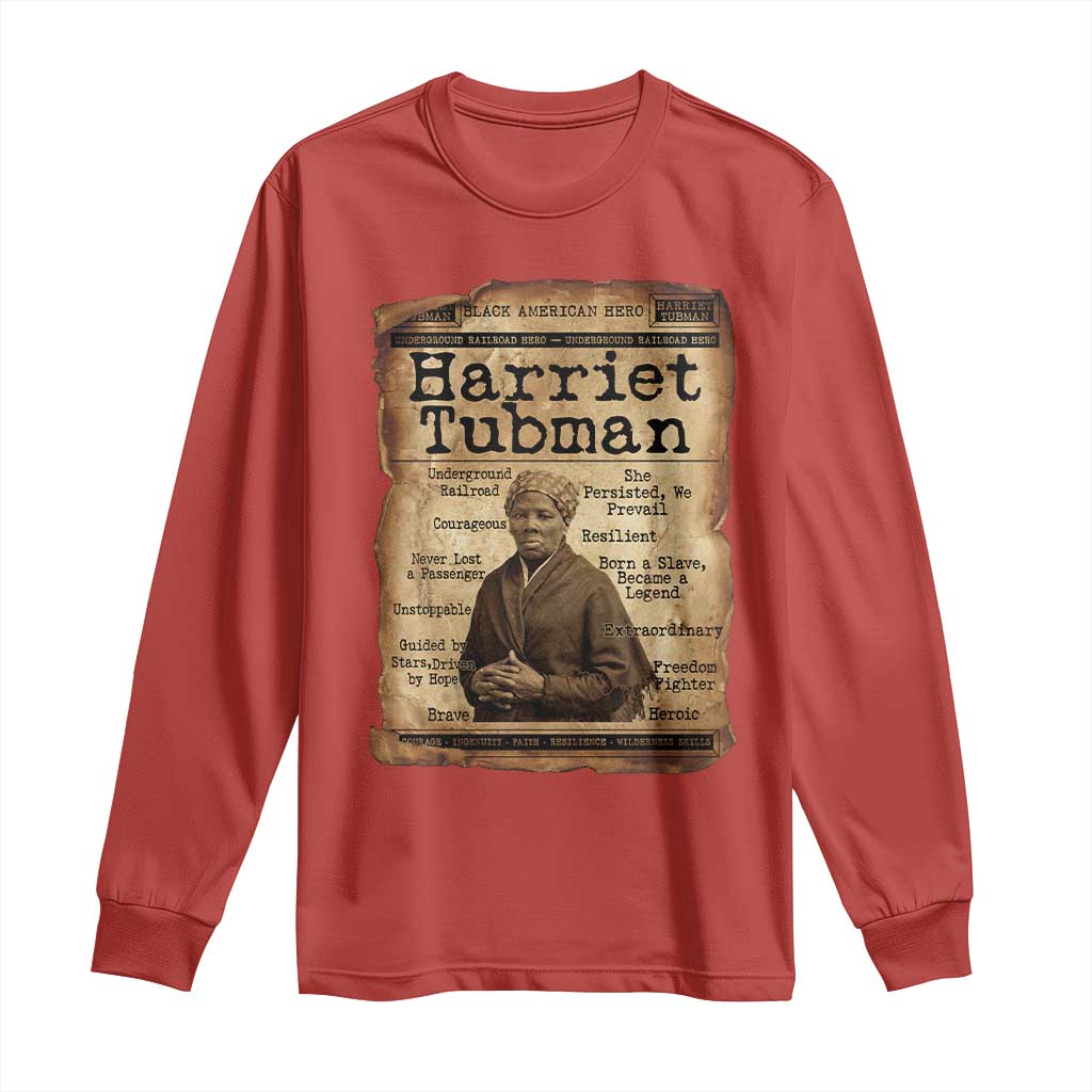The Underground Railroad Hero Long Sleeve Shirt Harriet Tubman Slavery Freedom Fighter Gift TS12 Red Print Your Wear