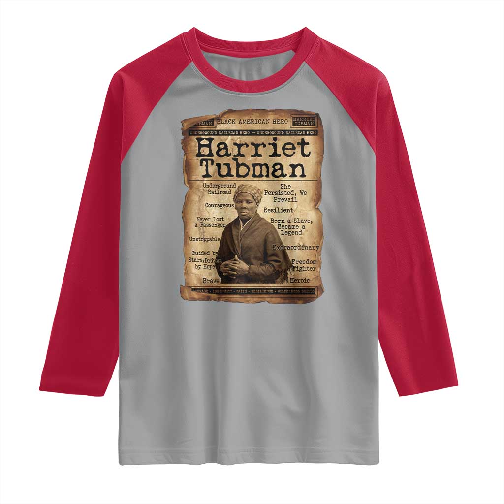 The Underground Railroad Hero Raglan Shirt Harriet Tubman Slavery Freedom Fighter Gift TS12 Sport Gray Red Print Your Wear