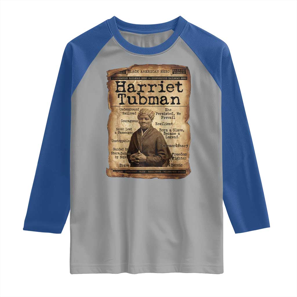 The Underground Railroad Hero Raglan Shirt Harriet Tubman Slavery Freedom Fighter Gift TS12 Sport Gray Royal Print Your Wear
