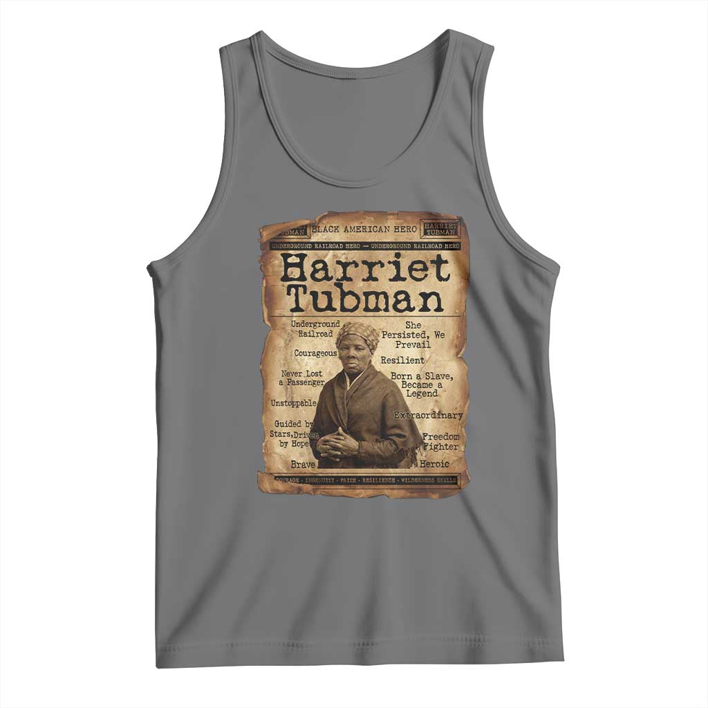 The Underground Railroad Hero Tank Top Harriet Tubman Slavery Freedom Fighter Gift TS12 Black Heather Print Your Wear