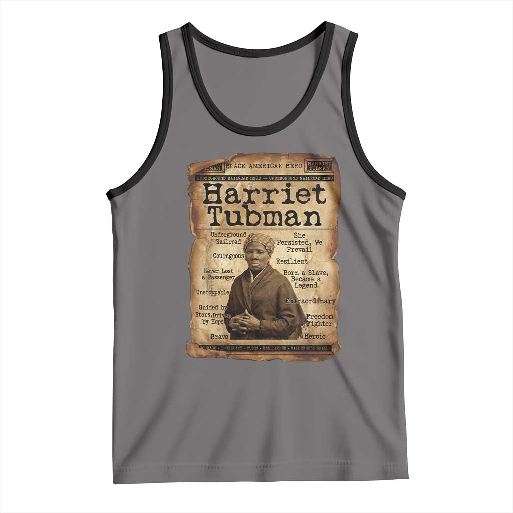 The Underground Railroad Hero Tank Top Harriet Tubman Slavery Freedom Fighter Gift TS12 Deep Heather Black Print Your Wear