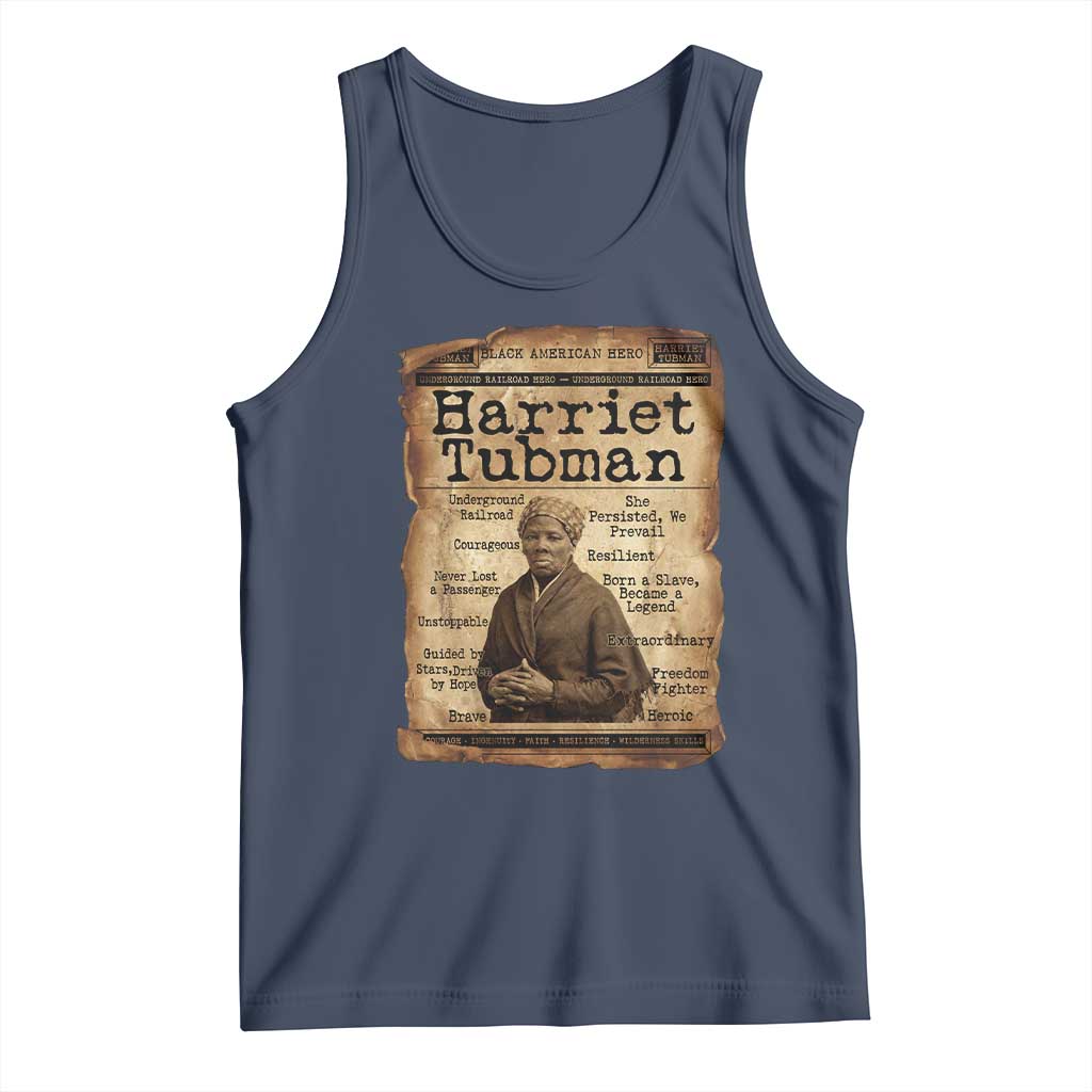 The Underground Railroad Hero Tank Top Harriet Tubman Slavery Freedom Fighter Gift TS12 Navy Print Your Wear