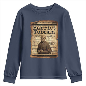 The Underground Railroad Hero Youth Sweatshirt Harriet Tubman Slavery Freedom Fighter Gift TS12 Navy Print Your Wear