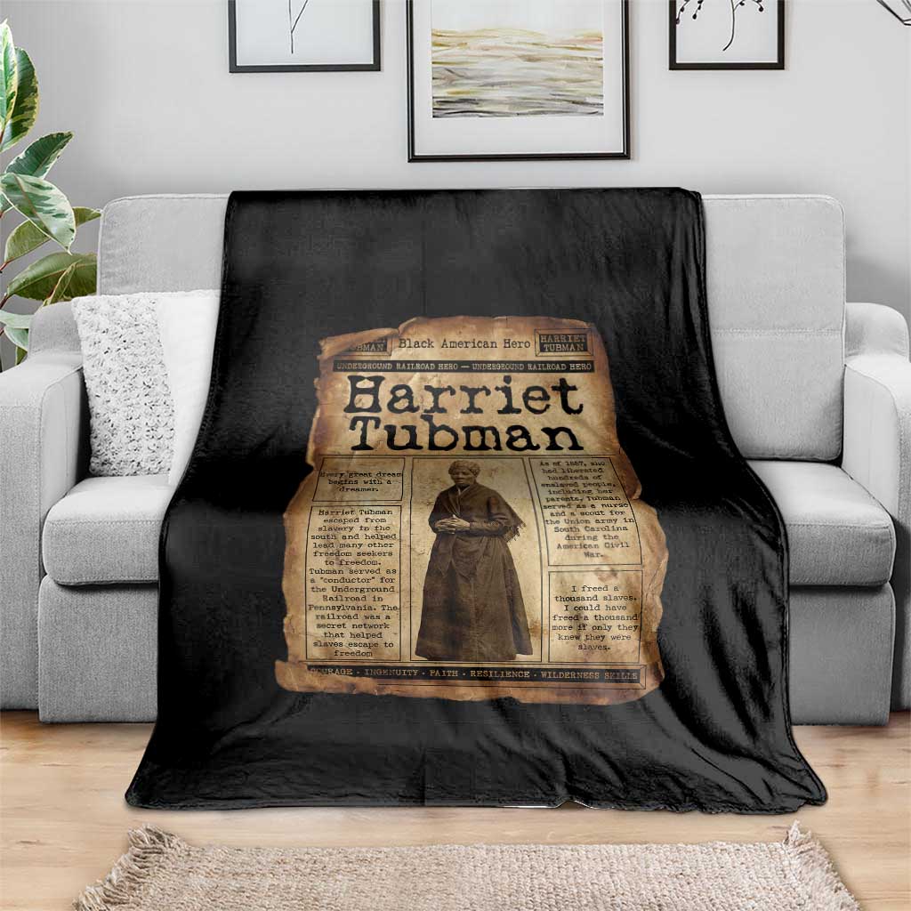 Harriet Tubman Newspaper Throw Blanket Strong Black Woman Leader Gift TS12 Print Your Wear