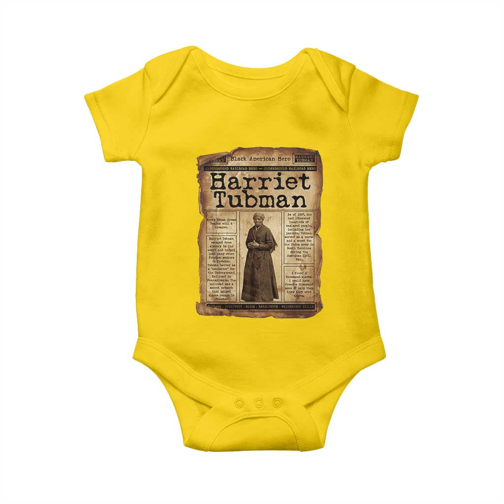 Harriet Tubman Newspaper Baby Onesie Strong Black Woman Leader Gift TS12 Daisy Print Your Wear