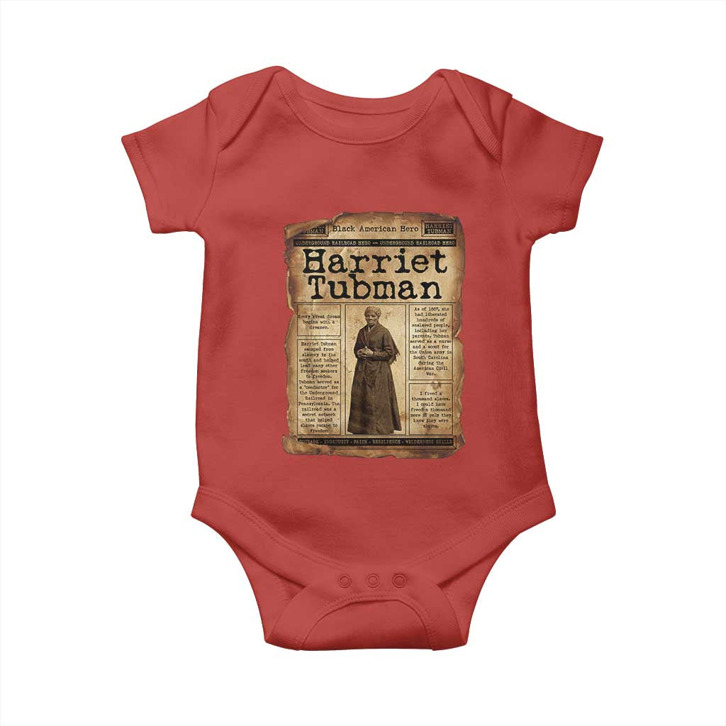 Harriet Tubman Newspaper Baby Onesie Strong Black Woman Leader Gift TS12 Red Print Your Wear