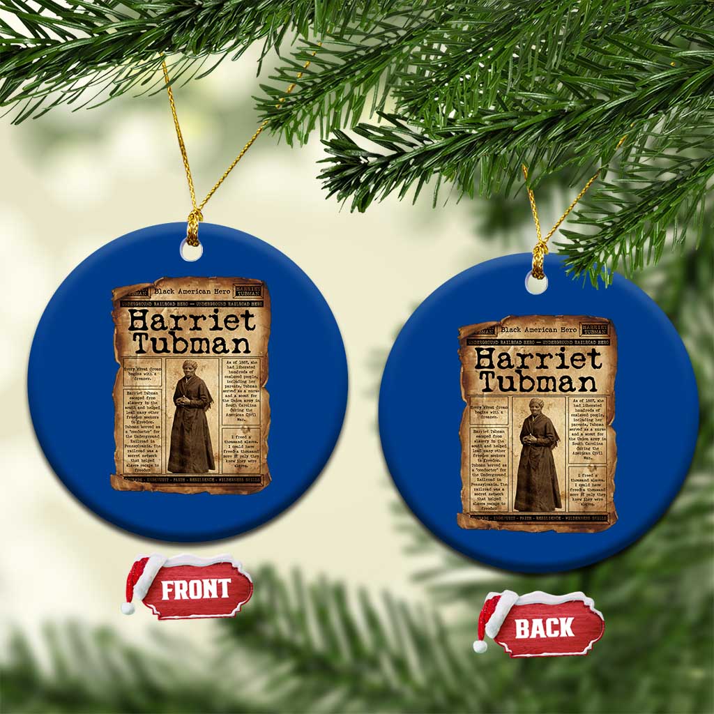 Harriet Tubman Newspaper Ceramic Ornament Strong Black Woman Leader Gift TS12 1pc Blue Print Your Wear