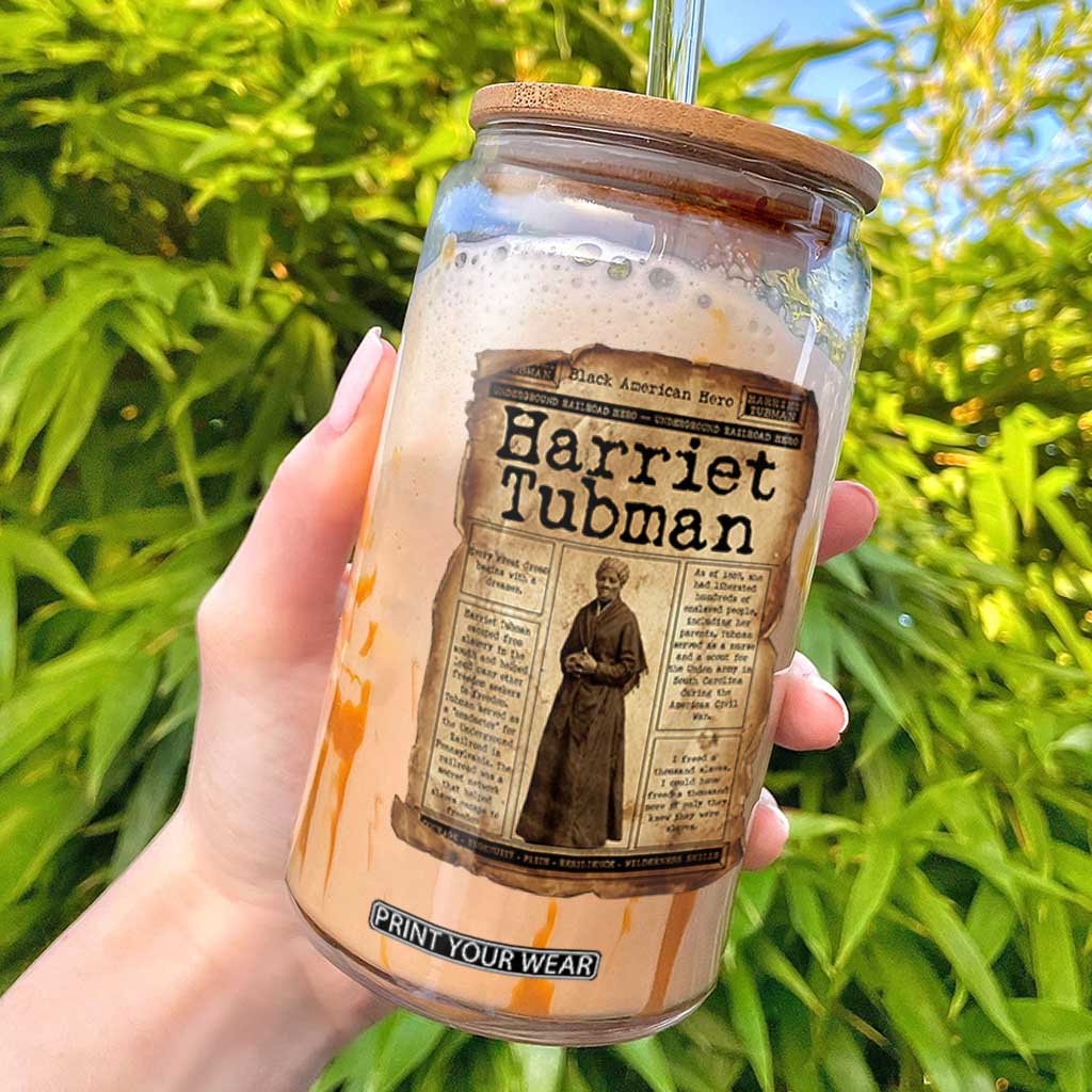 Harriet Tubman Newspaper Glass Can Strong Black Woman Leader Gift TS12 Black Print Your Wear