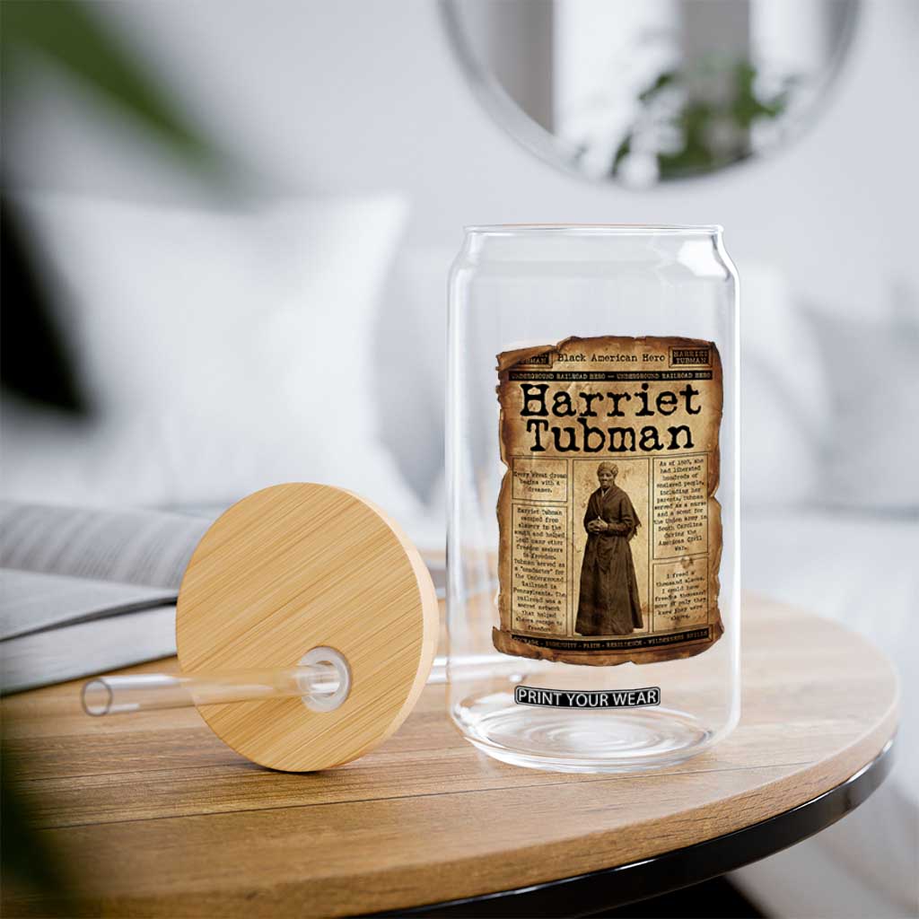 Harriet Tubman Newspaper Glass Can Strong Black Woman Leader Gift TS12 Print Your Wear