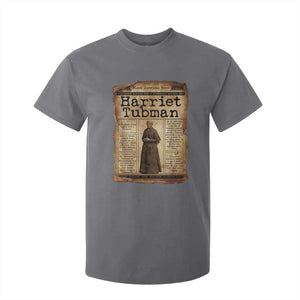 Harriet Tubman Newspaper T Shirt For Kid Strong Black Woman Leader Gift TS12 Charcoal Print Your Wear
