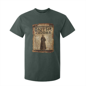 Harriet Tubman Newspaper T Shirt For Kid Strong Black Woman Leader Gift TS12 Dark Forest Green Print Your Wear