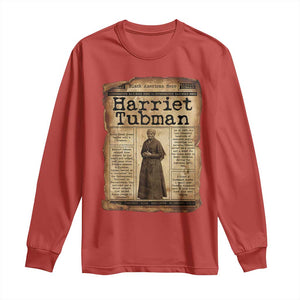 Harriet Tubman Newspaper Long Sleeve Shirt Strong Black Woman Leader Gift TS12 Red Print Your Wear