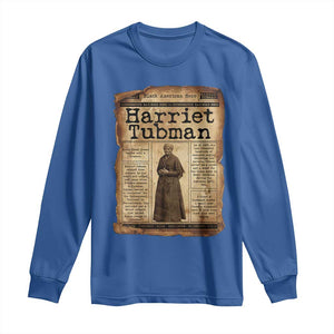 Harriet Tubman Newspaper Long Sleeve Shirt Strong Black Woman Leader Gift TS12 Royal Blue Print Your Wear