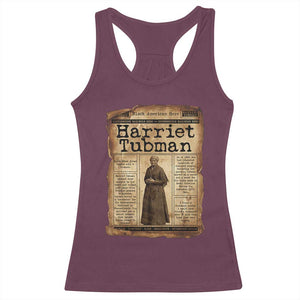Harriet Tubman Newspaper Racerback Tank Top Strong Black Woman Leader Gift TS12 Maroon Print Your Wear