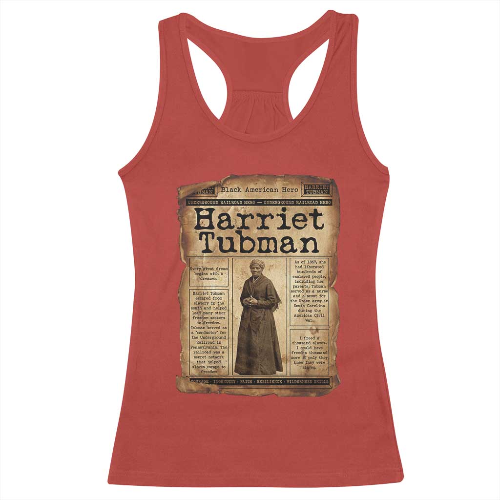 Harriet Tubman Newspaper Racerback Tank Top Strong Black Woman Leader Gift TS12 Red Print Your Wear
