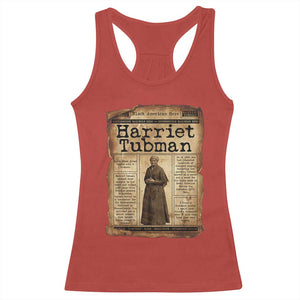 Harriet Tubman Newspaper Racerback Tank Top Strong Black Woman Leader Gift TS12 Red Print Your Wear