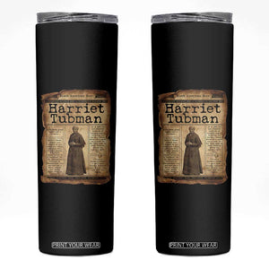 Harriet Tubman Newspaper Skinny Tumbler Strong Black Woman Leader Gift TS12 Black Print Your Wear