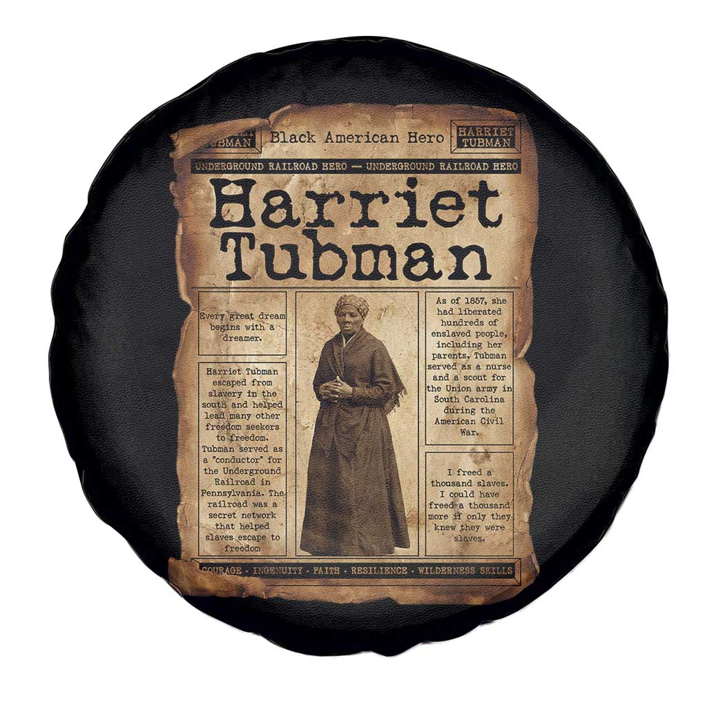 Harriet Tubman Newspaper Spare Tire Cover Strong Black Woman Leader Gift TS12 Print Your Wear