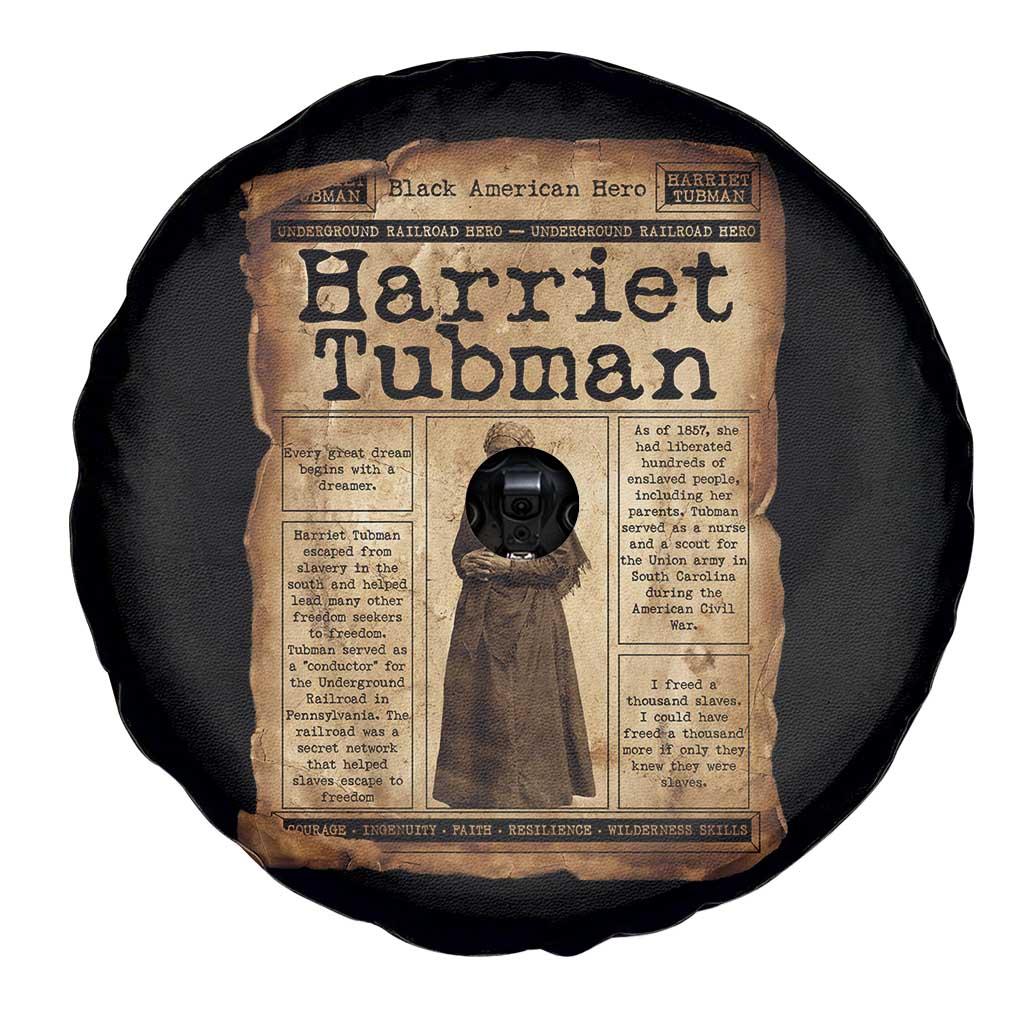 Harriet Tubman Newspaper Spare Tire Cover Strong Black Woman Leader Gift TS12 Print Your Wear