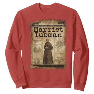 Harriet Tubman Newspaper Sweatshirt Strong Black Woman Leader Gift TS12 Red Print Your Wear