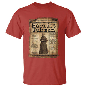 Harriet Tubman Newspaper T Shirt Strong Black Woman Leader Gift TS12 Red Print Your Wear