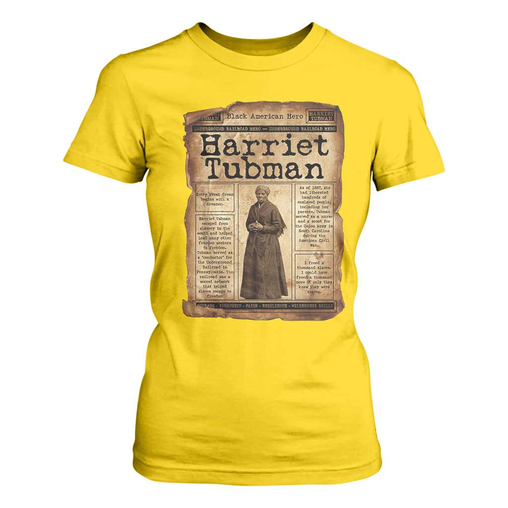 Harriet Tubman Newspaper T Shirt For Women Strong Black Woman Leader Gift TS12 Daisy Print Your Wear