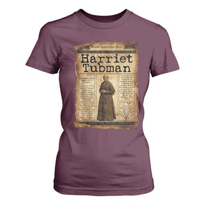 Harriet Tubman Newspaper T Shirt For Women Strong Black Woman Leader Gift TS12 Maroon Print Your Wear