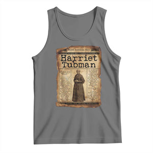 Harriet Tubman Newspaper Tank Top Strong Black Woman Leader Gift TS12 Black Heather Print Your Wear