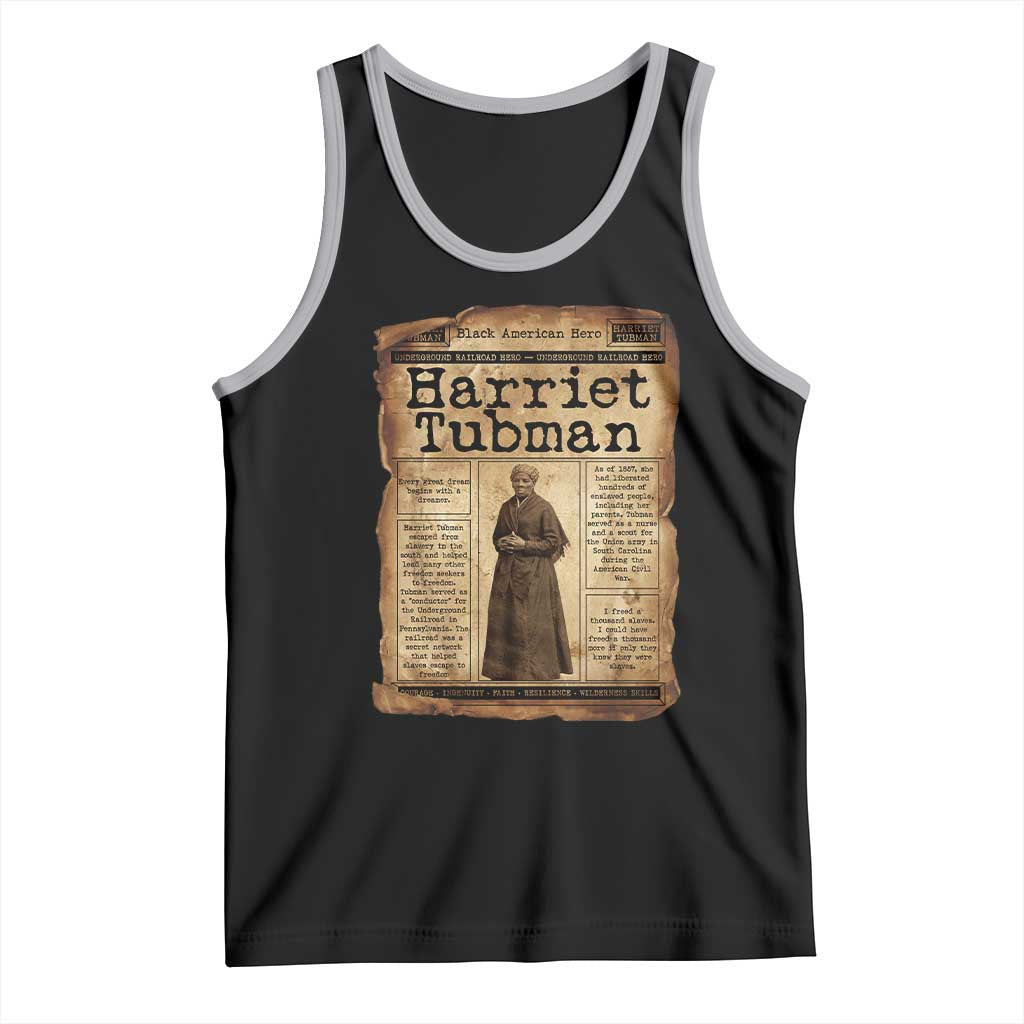 Harriet Tubman Newspaper Tank Top Strong Black Woman Leader Gift TS12 Black Athletic Heather Print Your Wear