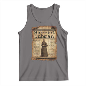 Harriet Tubman Newspaper Tank Top Strong Black Woman Leader Gift TS12 Deep Heather Print Your Wear