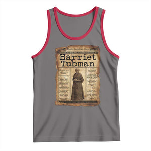 Harriet Tubman Newspaper Tank Top Strong Black Woman Leader Gift TS12 Deep Heather Red Print Your Wear