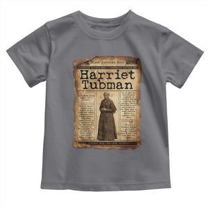 Harriet Tubman Newspaper Toddler T Shirt Strong Black Woman Leader Gift TS12 Charcoal Print Your Wear