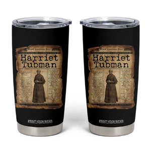 Harriet Tubman Newspaper Tumbler Cup Strong Black Woman Leader Gift TS12 Black Print Your Wear