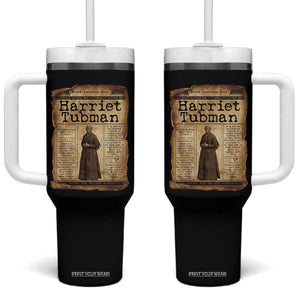 Harriet Tubman Newspaper Tumbler With Handle Strong Black Woman Leader Gift TS12 One Size: 40 oz Black Print Your Wear