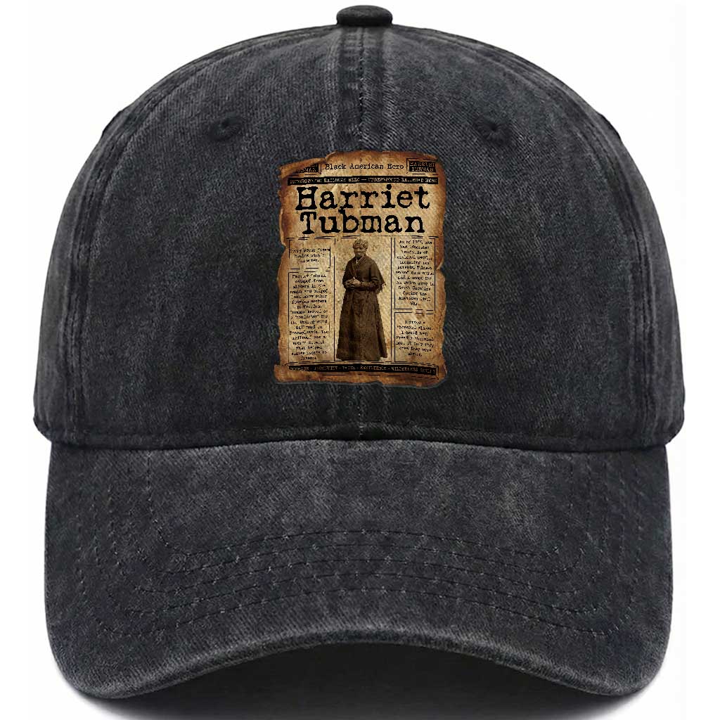 Harriet Tubman Newspaper Washed Cotton Baseball Cap Strong Black Woman Leader Gift TS12 Print Your Wear