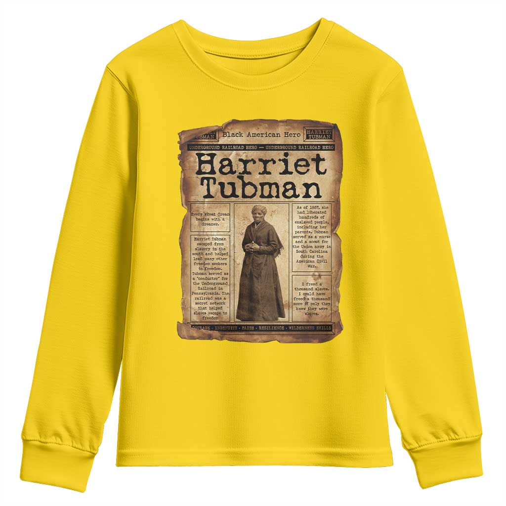 Harriet Tubman Newspaper Youth Sweatshirt Strong Black Woman Leader Gift TS12 Daisy Print Your Wear