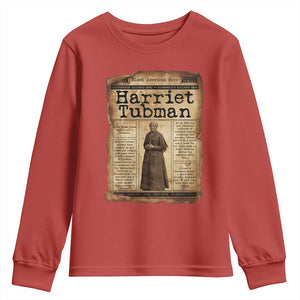 Harriet Tubman Newspaper Youth Sweatshirt Strong Black Woman Leader Gift TS12 Red Print Your Wear