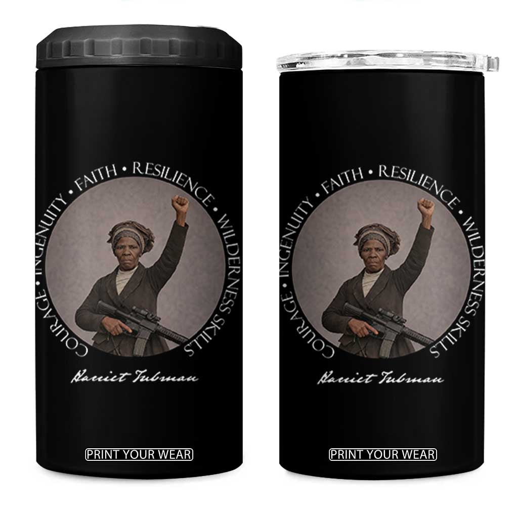 Harriet Tubman Leadership 4 in 1 Can Cooler Tumbler Feminist History Gift TS12 One Size: 16 oz Black Print Your Wear