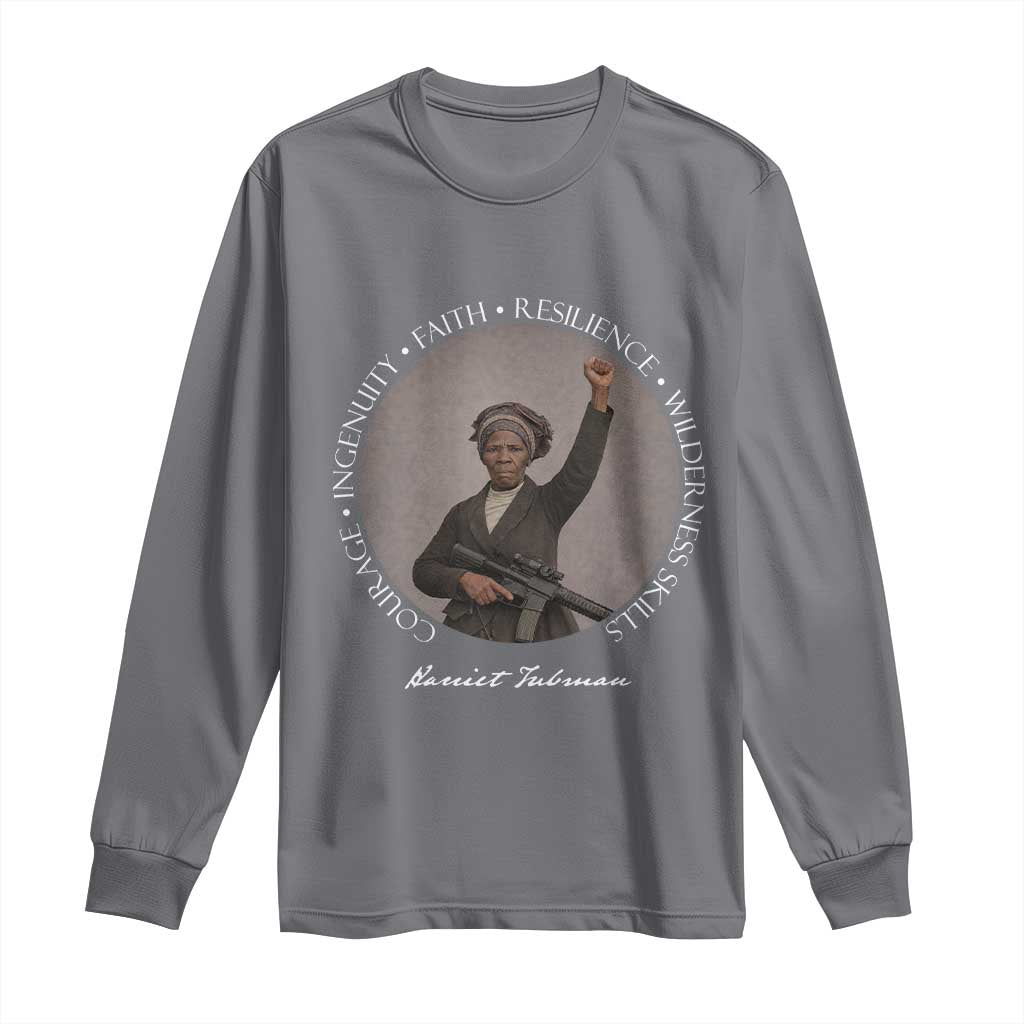 Harriet Tubman Leadership Long Sleeve Shirt Feminist History Gift TS12 Charcoal Print Your Wear