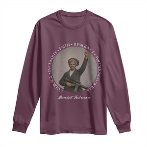 Harriet Tubman Leadership Long Sleeve Shirt Feminist History Gift TS12 Maroon Print Your Wear