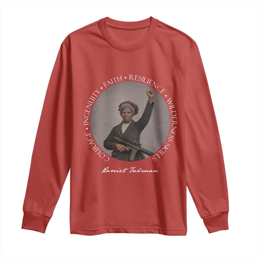 Harriet Tubman Leadership Long Sleeve Shirt Feminist History Gift TS12 Red Print Your Wear