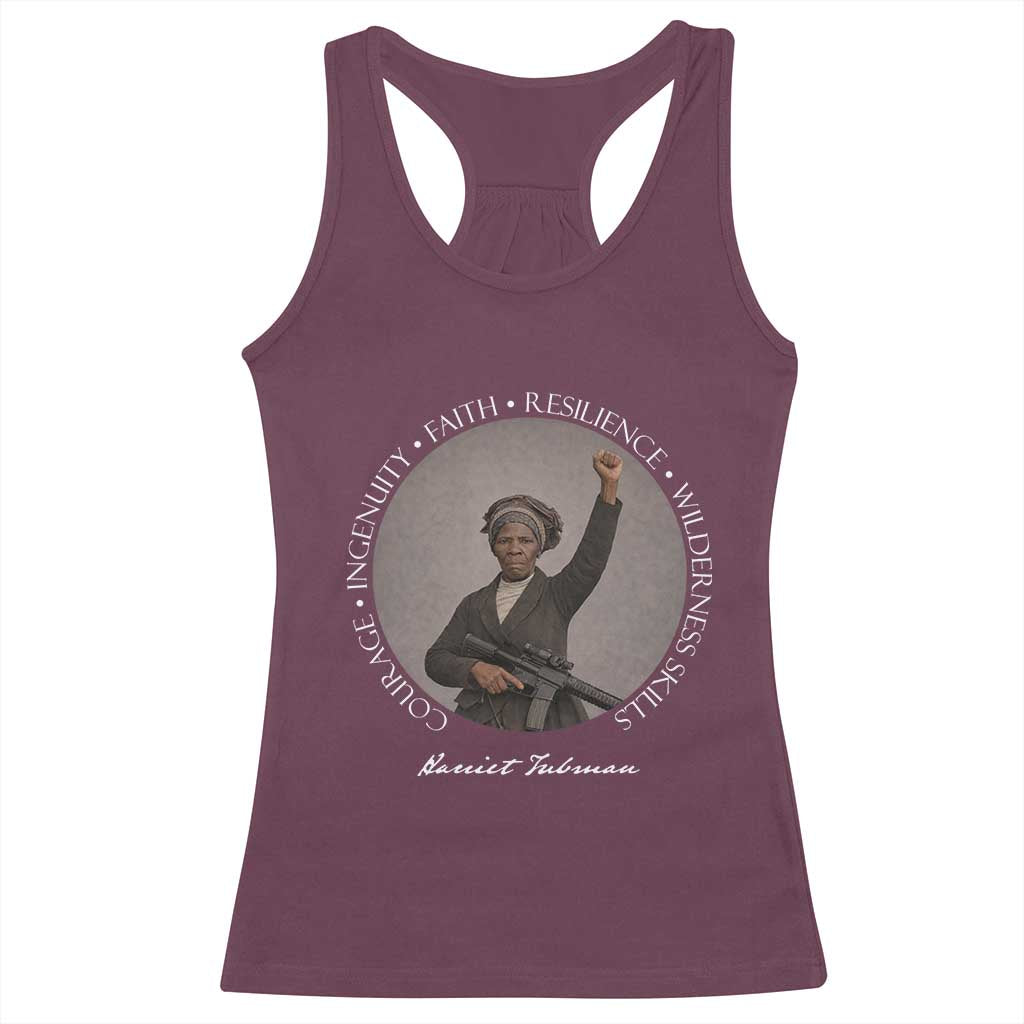 Harriet Tubman Leadership Racerback Tank Top Feminist History Gift TS12 Maroon Print Your Wear