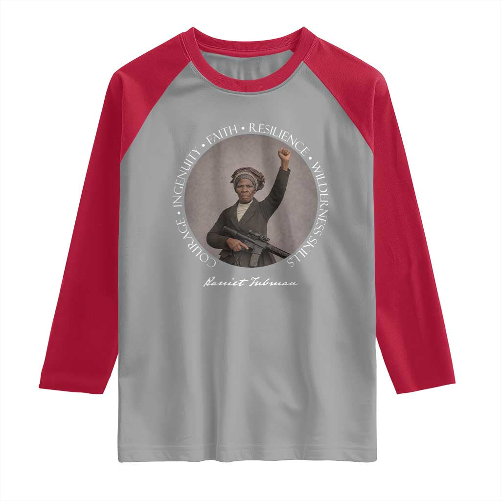 Harriet Tubman Leadership Raglan Shirt Feminist History Gift TS12 Sport Gray Red Print Your Wear