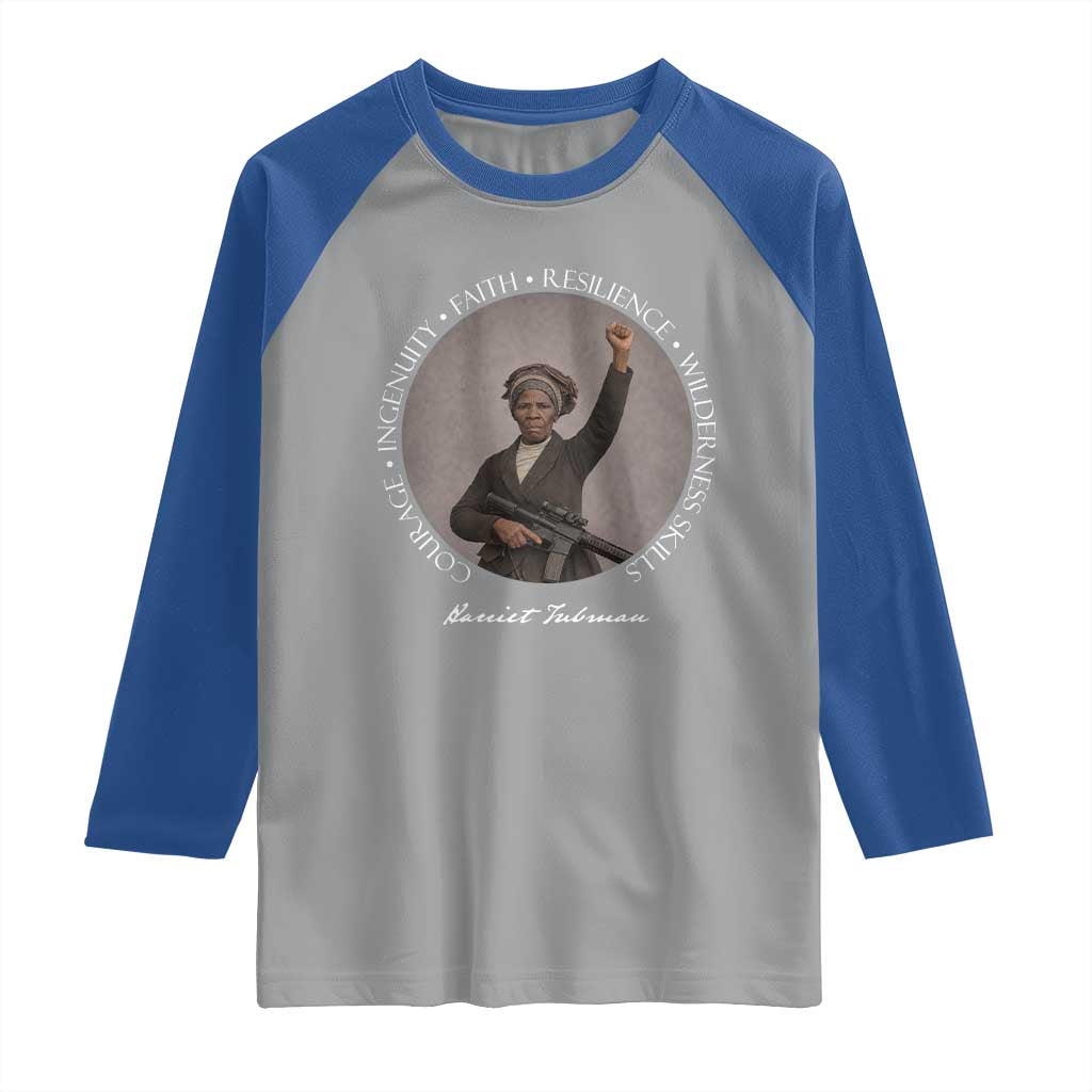 Harriet Tubman Leadership Raglan Shirt Feminist History Gift TS12 Sport Gray Royal Print Your Wear