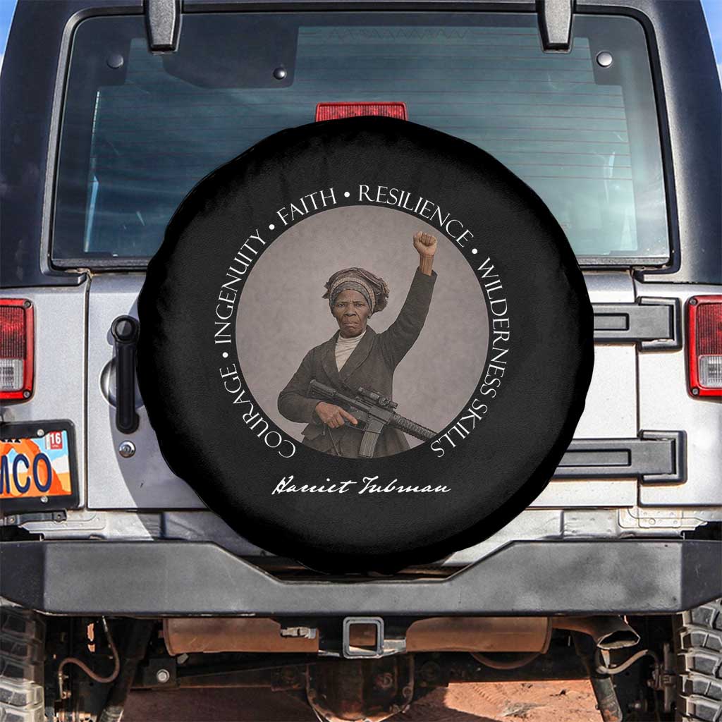 Harriet Tubman Leadership Spare Tire Cover Feminist History Gift TS12 No hole Black Print Your Wear