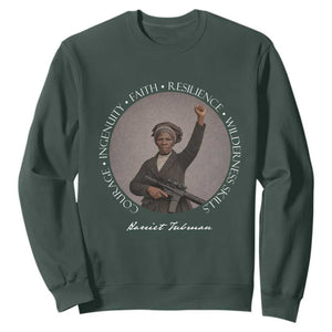 Harriet Tubman Leadership Sweatshirt Feminist History Gift TS12 Dark Forest Green Print Your Wear