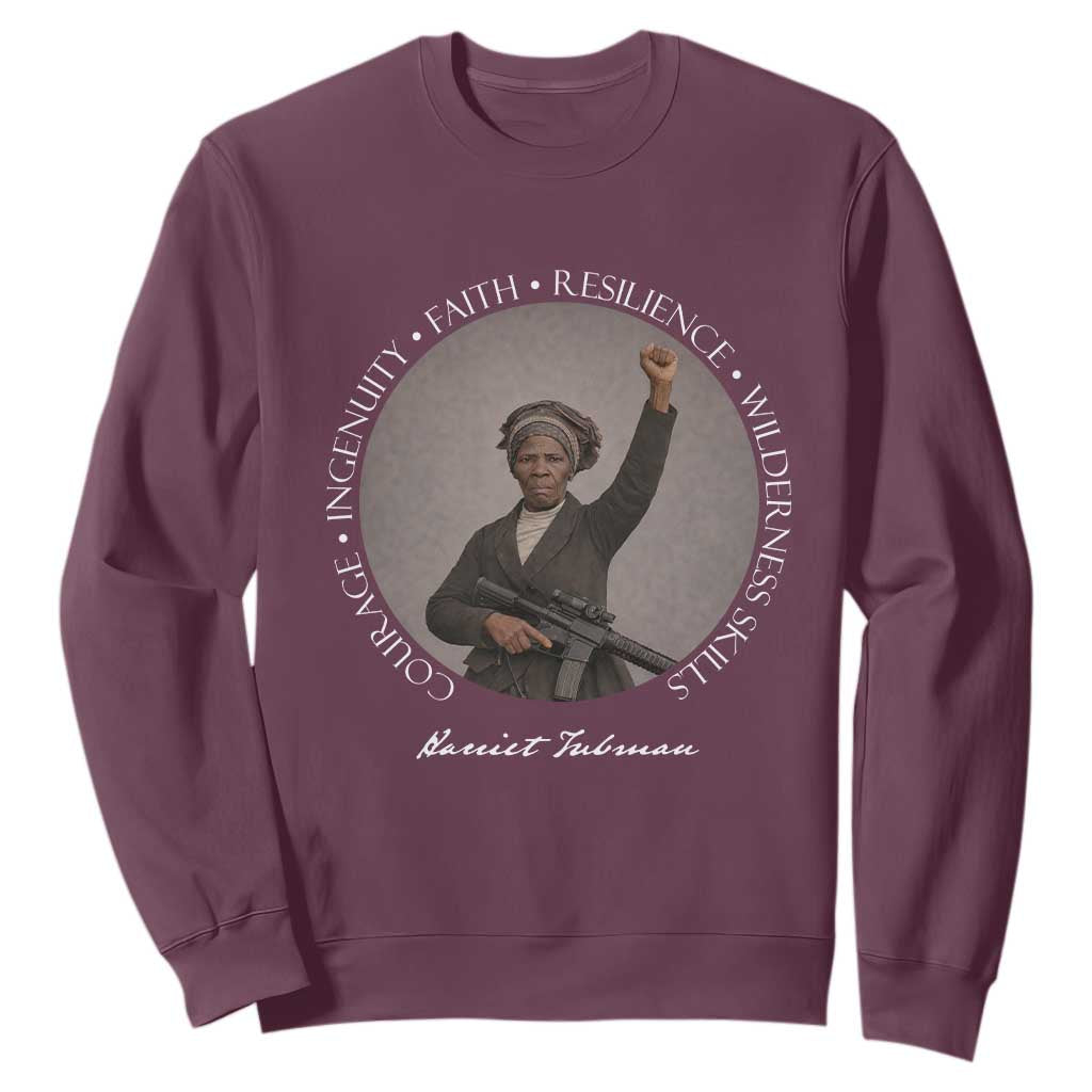 Harriet Tubman Leadership Sweatshirt Feminist History Gift TS12 Maroon Print Your Wear