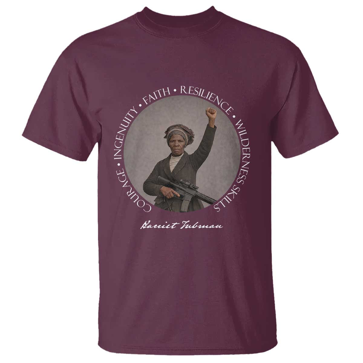 Harriet Tubman Leadership T Shirt Feminist History Gift TS12 Maroon Print Your Wear