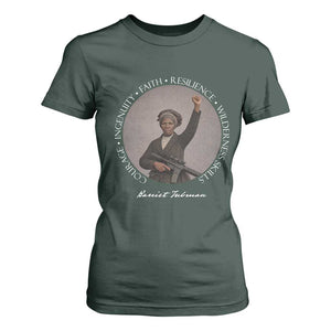Harriet Tubman Leadership T Shirt For Women Feminist History Gift TS12 Dark Forest Green Print Your Wear